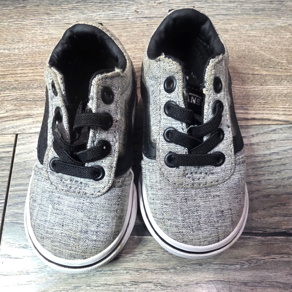 Vans Kids Gray and Black Sneakers Toddler Size 4
